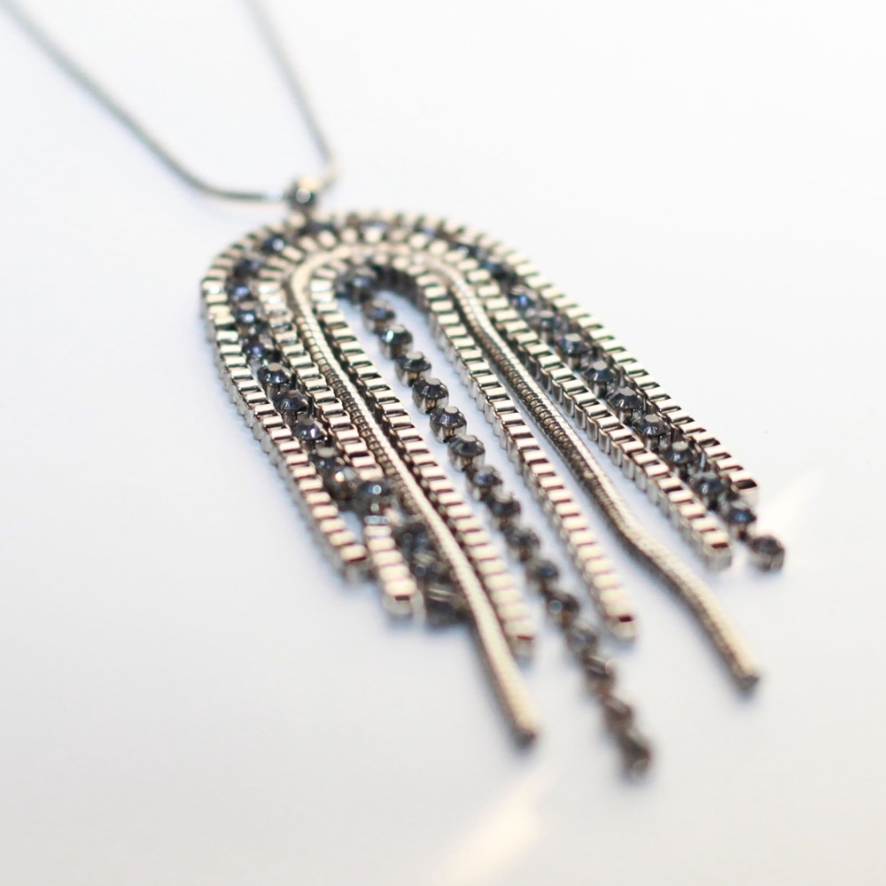 BANANA REPUBLIC Silver Jewel Pendant Necklace NWT